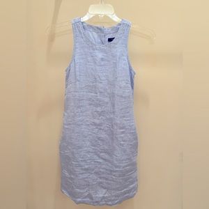 J.Crew Linen Shift Dress Button Back Beauchamps XXSP